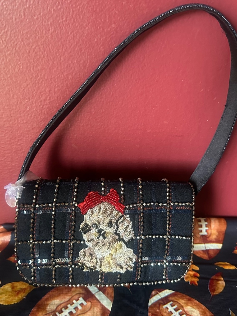 Viral YORKIE beaded bag! NWT!